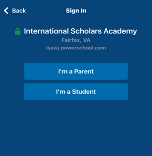 Sign-in screen I'm a Parent