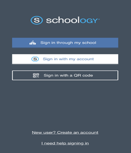 Sign in through my school and search screen